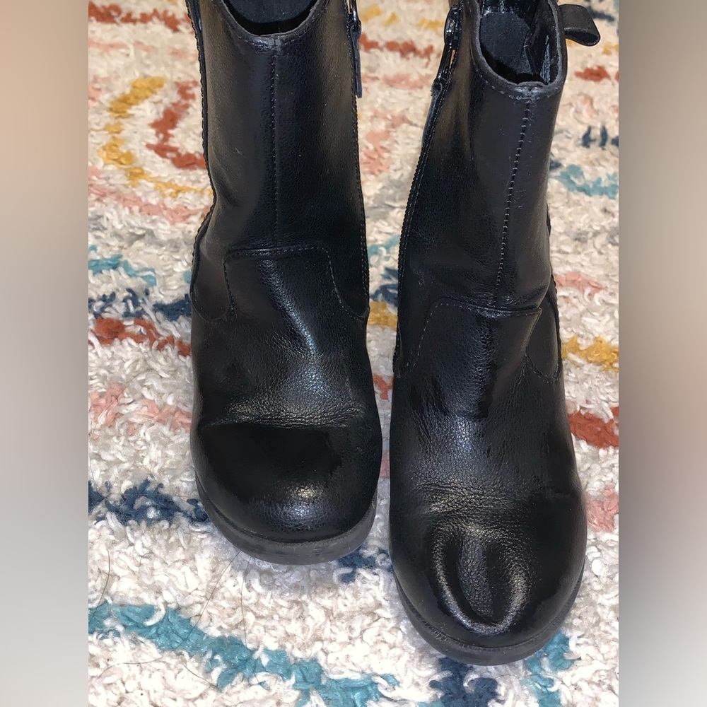 Cat & Jack Kids Black Leather Boots